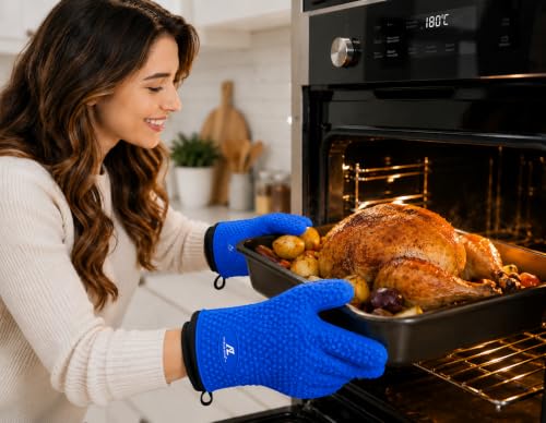 Silicone Oven Gloves (Blue)