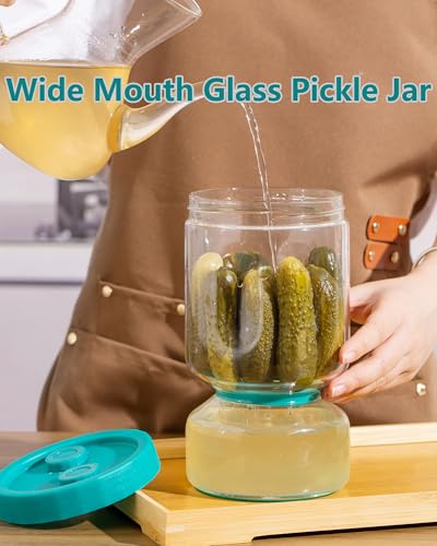Pickle Jar with Strainer Flip (7-Blue&Orange / 51oz 2pcs)