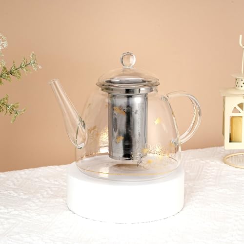 Heat Resistant Glass Teapot with Infuser (Golden Bee)