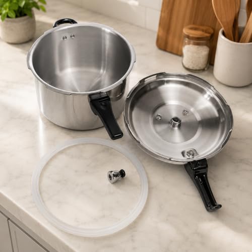 Pressure Canner Release Valve Aluminum Canning Pot Cooker Pot Stove Top Instant Fast Cooking Pot Stewing Locking System (6 Quarts)