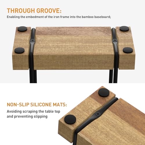 Napkin Holder for Table (Acacia and Matte Black / 5.78 x 2.51 x 5.04 inches)
