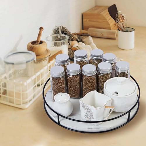 9 Inch White Wood Lazy Susan