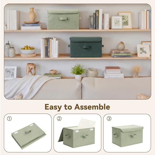 Memory Keepsake Storage Box (Sage Green&Dark Green / Large-2 Pack)