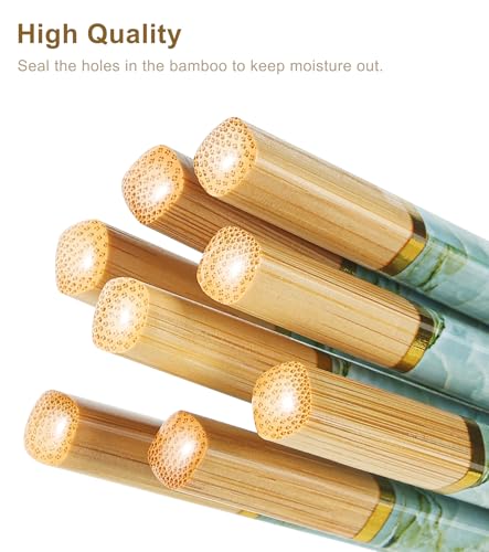 10Pairs Bamboo Chopstick Reusable Wooden Chop Sticks Washable Chinese Style 9.5Inch (Style 2 - 10 Pairs - 9.5 inches)