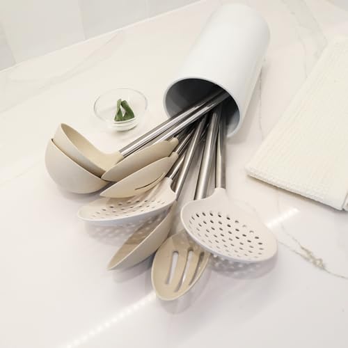 Wheat Straw Skimmer Spoon with Stainless Steel Handle Cooking Baking Kitchen Utensils