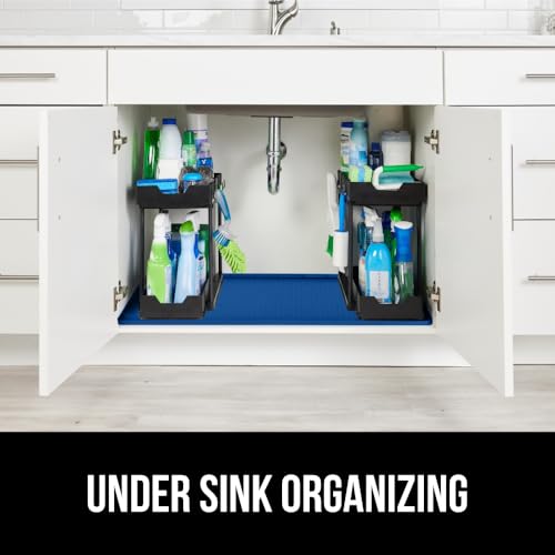 Waterproof Silicone Under Sink Mat (Blue / 28"w X 22"l)