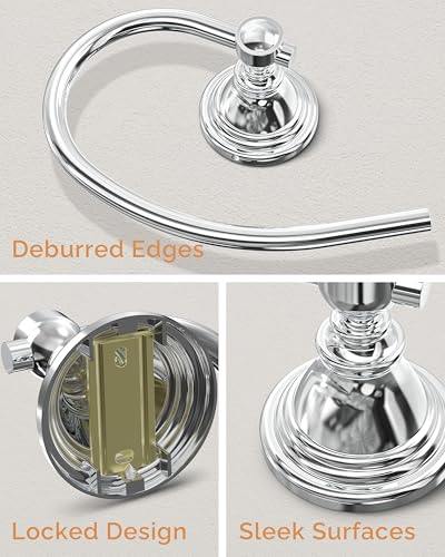 Chrome Towel Ring Wall Mounted for Bathroom (Chrome)