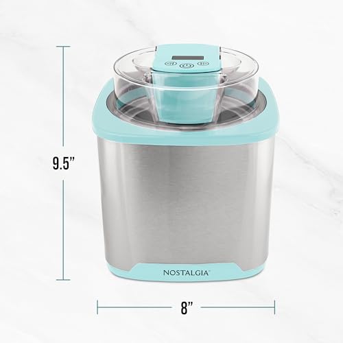 2 Quart Electric Ice Cream Maker (2 QT Digital / Stainless Aqua)