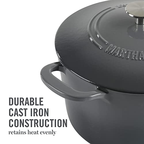 Gatwick 7 Quart Enamel Cast Iron Dutch Oven (Classic Gray / 7-Quart)