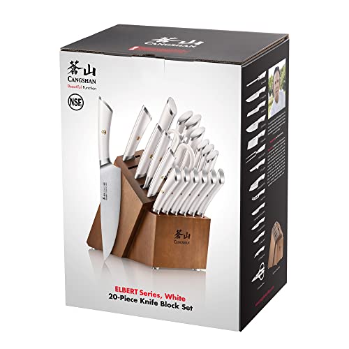ELBERT Series German Steel Forged Knife Block Sets (20-Piece / White)