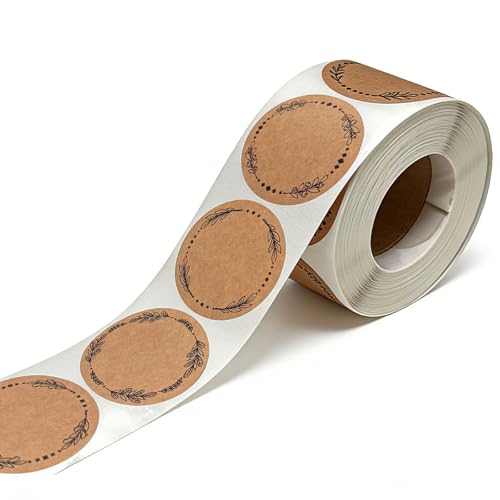 500 Pcs 2" Canning Labels for Jar and Lids (4 Different Wreath Design (Dark))