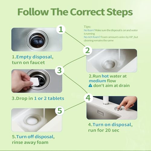 Garbage Disposal Cleaner and Deodorizer Tablets 24 Pack (1 Count (Pack of 24))