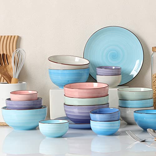 Ceramic 24 Oz Cereal Bowls Set (6 Count)