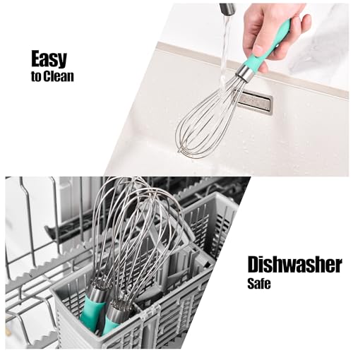 18 8 Stainless Steel Balloon Whisk for Cooking (S / Aqua Sky)