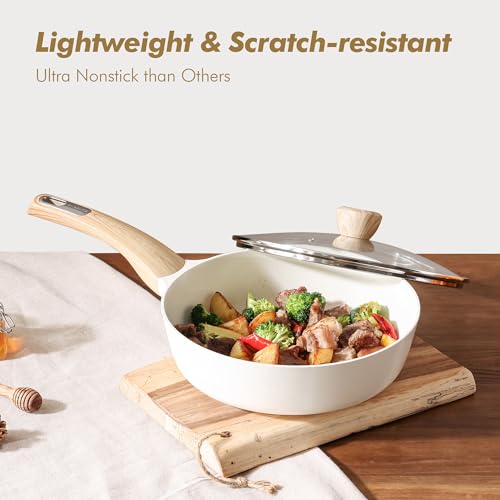 Ceramic Cookware Sets (Granite Ceramic White)