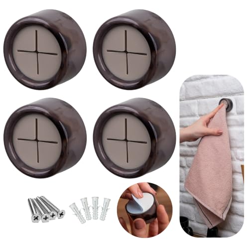 Acrylic Modern Kitchen & Bathroom Towel Hooks (4 Pack / Smoky Midnight)