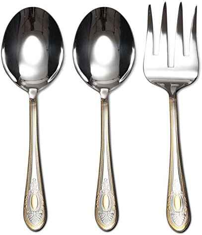 75-Pc Luxury Flatware Set for 12 w/Storage Case 24K Gold Premium Dining Cutlery Service - 18/10 Surgical Stainless Steel Silverware Hostess Serving Set in a Chest