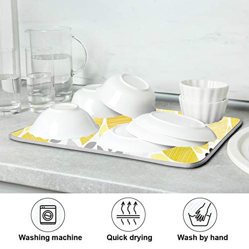 Super Absorbent Dish Drying Mat (Sunflowers / 16" x 18")