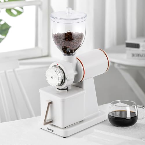 Electric Burr Coffee Grinder (White)
