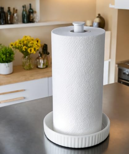 Paper Towel Holder Countertop (Chic White)