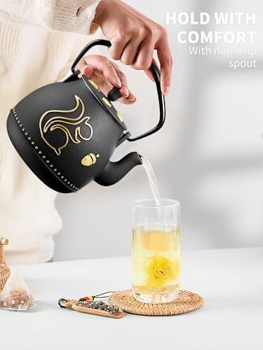 Teapot with Removable Infuser (1 Quarts / Black Squirrel)