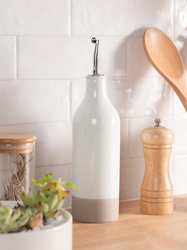 16oz Ceramic Oil Dispenser Bottle (White / 1 Piece (Milkyway))