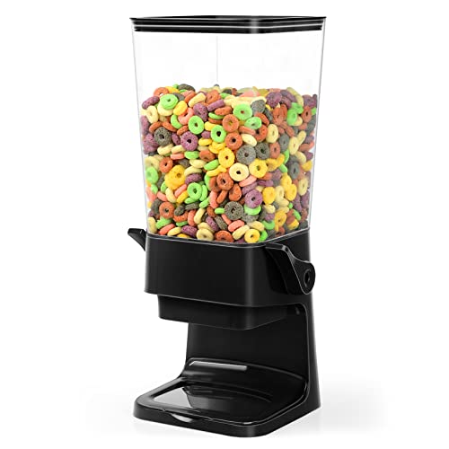 Cereal Dispenser Countertop Dual Dry Food Dispenser (B:Black & 1pack / A(Upgrade Materials))