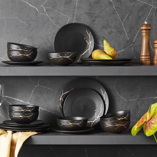 24 Piece Matte Crackle Dinnerware Sets (Service for 8 (24pcs))