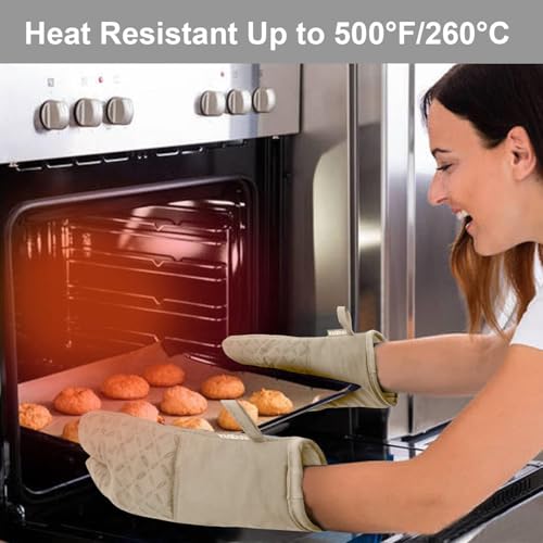 Oven Mitts and Pot Holders 6pcs Set (Almond)