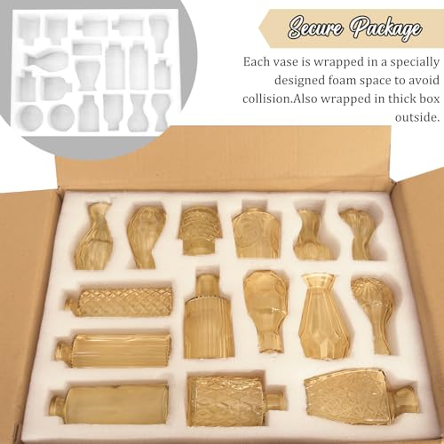 Set of 36 Glass Bud Vases Small Flower Vases for Centerpieces (Champagne)