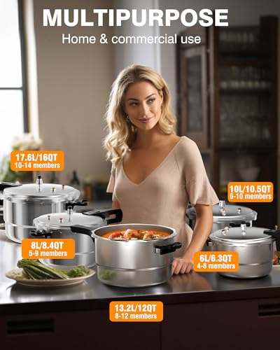 12 Qt Aluminum Pressure Cooker (12 Quarts)