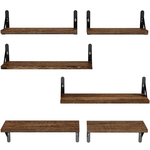 Amada Solid Paulownia Wood Wall Shelves (Brown / Medium)