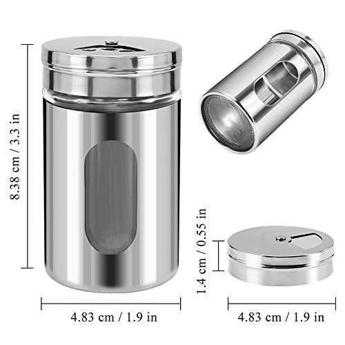 2pcs Salt and Pepper Shakers (Silver)