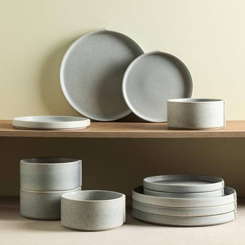 Bao 12 Piece Dinnerware Set Stoneware (Blue-Grey / 12-Piece - Service for 4)