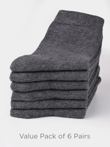 Unisex Kids Boys Girls Soft Cotton School Socks 6 (Medium / Dk. Gray Heather)