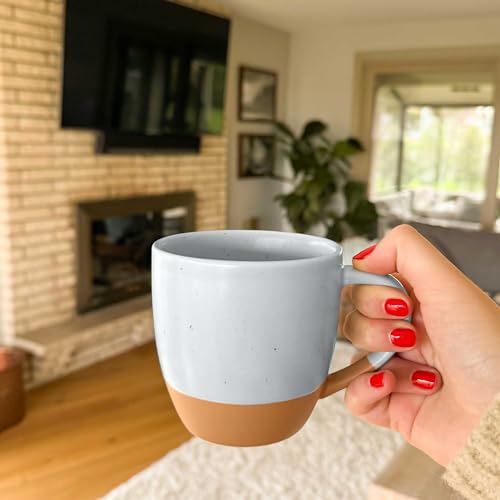 Ceramic Artisan Matte Large Latte Mug Set of 4 (Marina Colors)