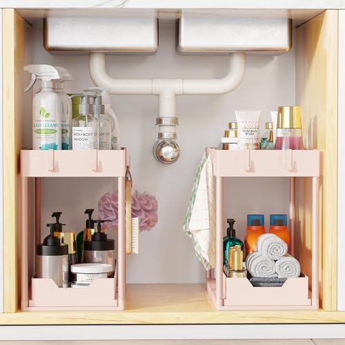 Under Sink Organizer 2 Pack (Pink / 2 pack)