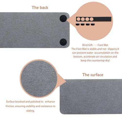 2Pcs Stone Soap Trays Water Absorbing Diatomite Coaster (Dark Gray / 12" x 3.2")