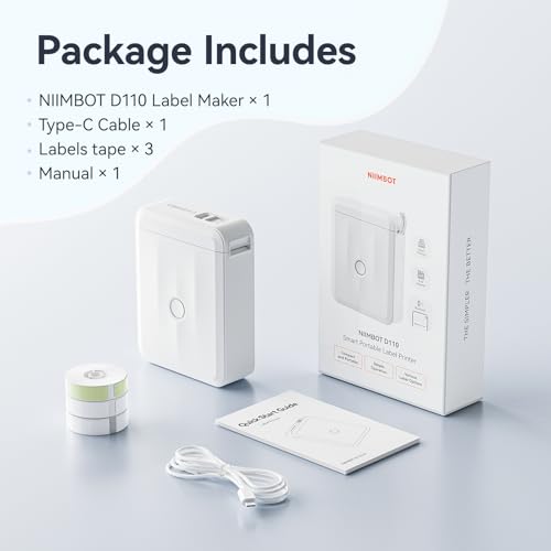 D110 Upgraded Version Mini Label Maker Machine with 3 Tapes