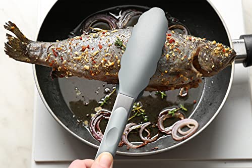 2 Pack Silicone Kitchen Tongs (Warm Grey)