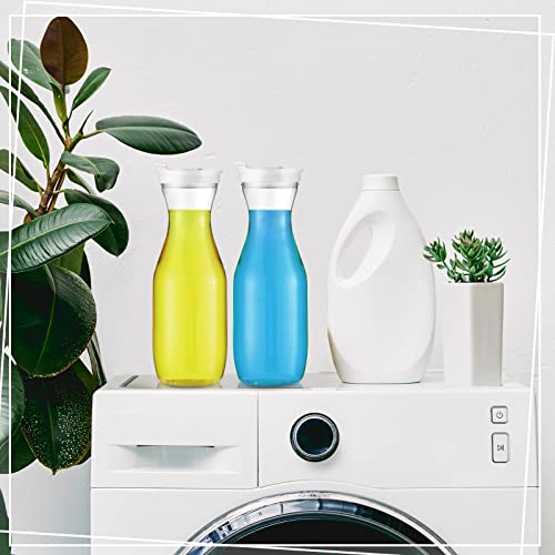 24 Pcs Plastic Water Carafe with Lid 32 Oz Clear (White Cap)