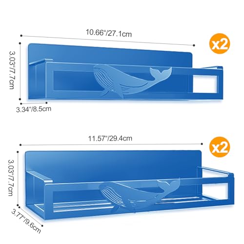 Magnetic Spice Rack for Refrigerator (Dark Blue-4 Pack)