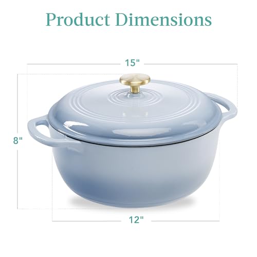 7.5 Quart Enamel Cast (Cornflower Blue / 7.5qt Round)