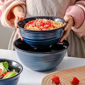 Large Serving Bowls (Blue / 84 oz)