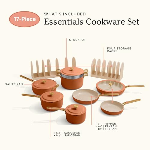 Essentials Complete Cookware Set (Terracotta / 17 piece)