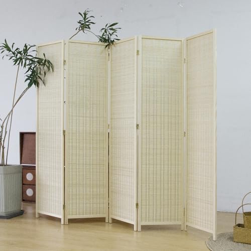 5 Panel Bamboo Room Divider (Beige / 5 Panel)
