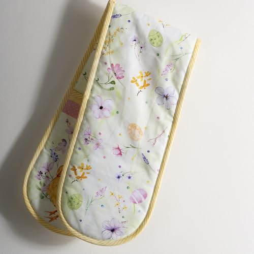 Double Oven Mitts 100% Cotton Double Oven Glove (095 - Easter Zest / 7" x 35" (Double Oven Mitt))