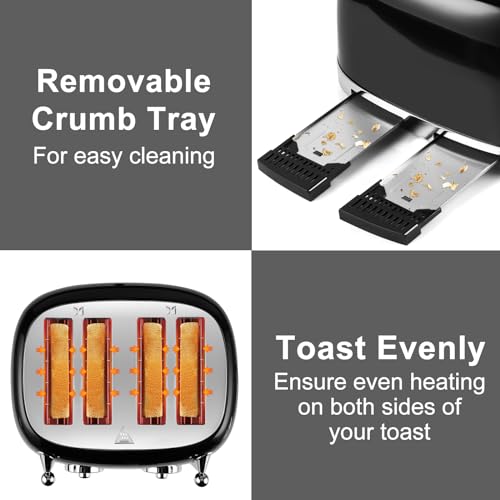 Toaster 4 Slice (Black / 4-slice)