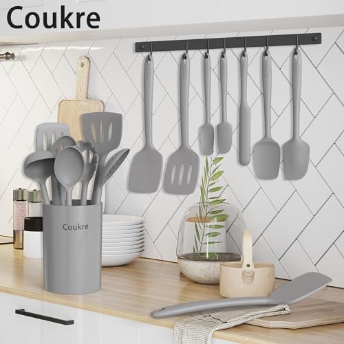 Silicone Kitchen Cooking Utensils Set (PureGray)