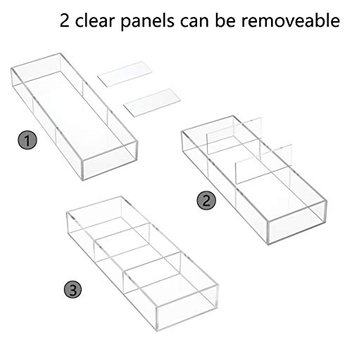 3 Section Acrylic Drawer Organizer Tray